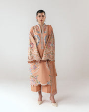 Jugnu Lahore Spring Summer Unstitched Embroidered Cotton 3Pc Suit - Nila