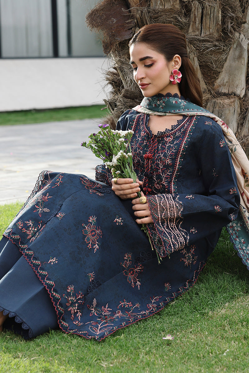 Rang Rasiya Florence Festive Embroidered Lawn Unstitched 3Pc Suit - NILOFER