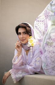 Seran Afsanah Embroidered Lawn Unstitched 3Pc Suit D-09 NIMA