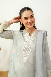 Zarposh Sundaze Embroidered Luxury Lawn Unstitched 3Pc Suit - NIVARA