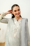 Zarposh Sundaze Embroidered Luxury Lawn Unstitched 3Pc Suit - NIVARA