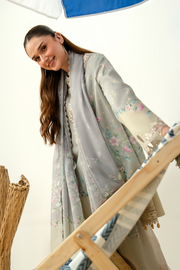 Zarposh Sundaze Embroidered Luxury Lawn Unstitched 3Pc Suit - NIVARA