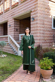 Farasha Sorine Summer Embroidered Lawn Unstitched 3Pc Suit - Noir Blossom