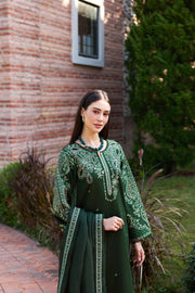 Farasha Sorine Summer Embroidered Lawn Unstitched 3Pc Suit - Noir Blossom