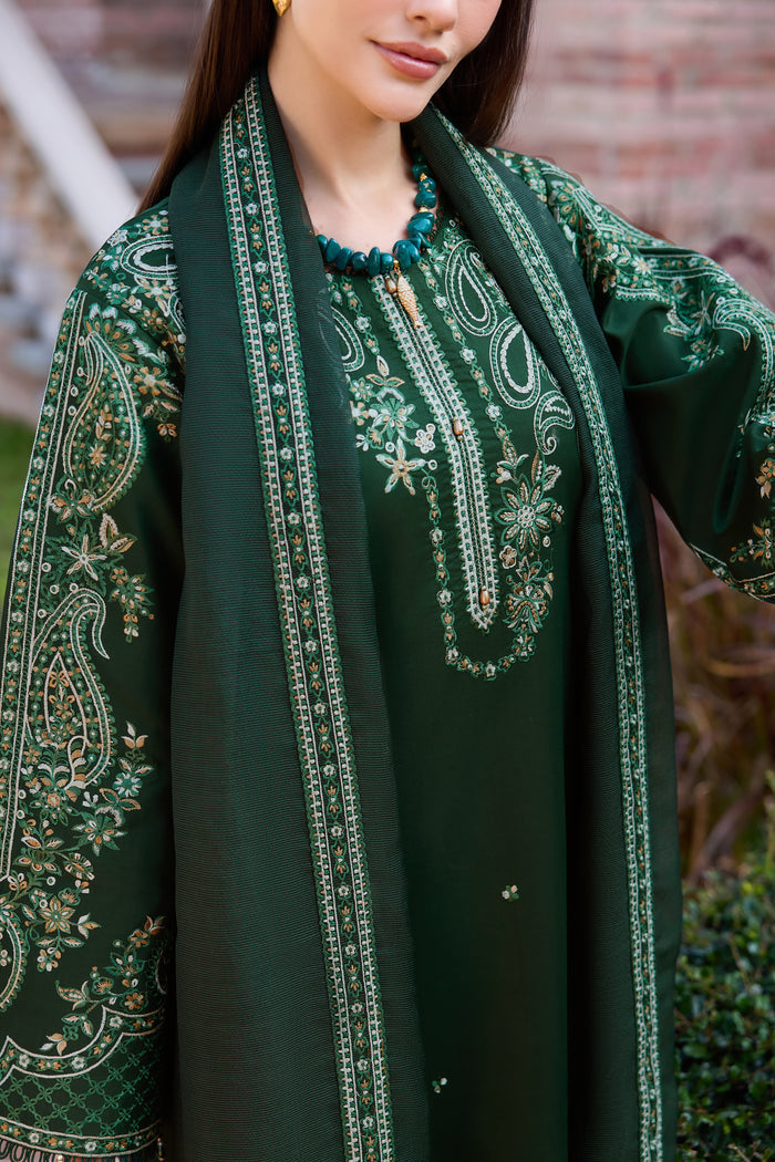 Farasha Sorine Summer Embroidered Lawn Unstitched 3Pc Suit - Noir Blossom