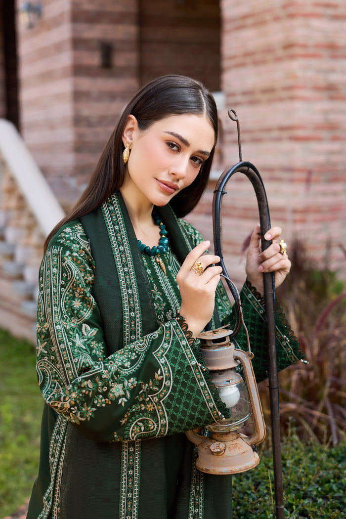 Farasha Sorine Summer Embroidered Lawn Unstitched 3Pc Suit - Noir Blossom