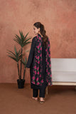 Feathers Premium Embroidered Lawn Unstitched 3Pc Suit -  Noir Rose-Quartz Minimal