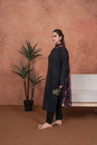 Feathers Premium Embroidered Lawn Unstitched 3Pc Suit -  Noir Rose-Quartz Minimal