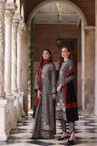 Noor by Saadia Asad Embroidered Khaddar Unstitched 3Pc Suit D-01 Noir Safari