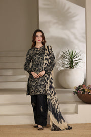 Feathers The Imperial Bloom Printed Lawn Unstitched 3Pc Suit Noir Safari-FT661