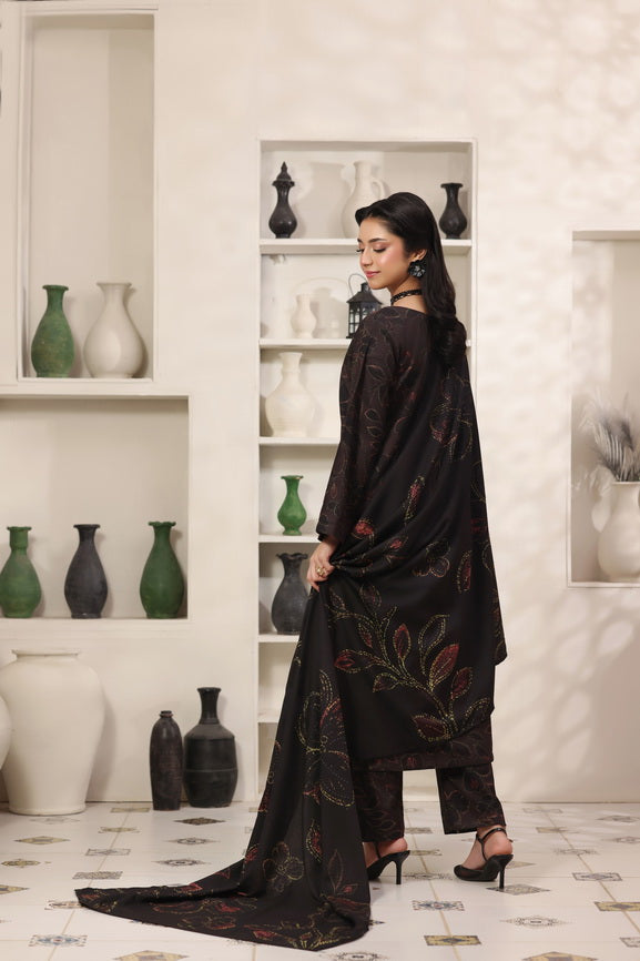 Feathers The Frost Digital Printed Dhanak Unstitched 3Pc Suit Nomad Nights-FT785