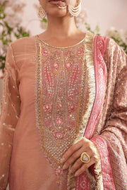 Faiza Faisal Heeriye Embroidered Raw Silk Unstitched 3Pc Suit - Noor