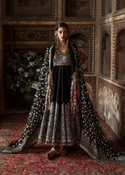 Hussain Rehar Massarat Embroidered Raw Silk Unstitched 3Pc Suit - Noor Jehan