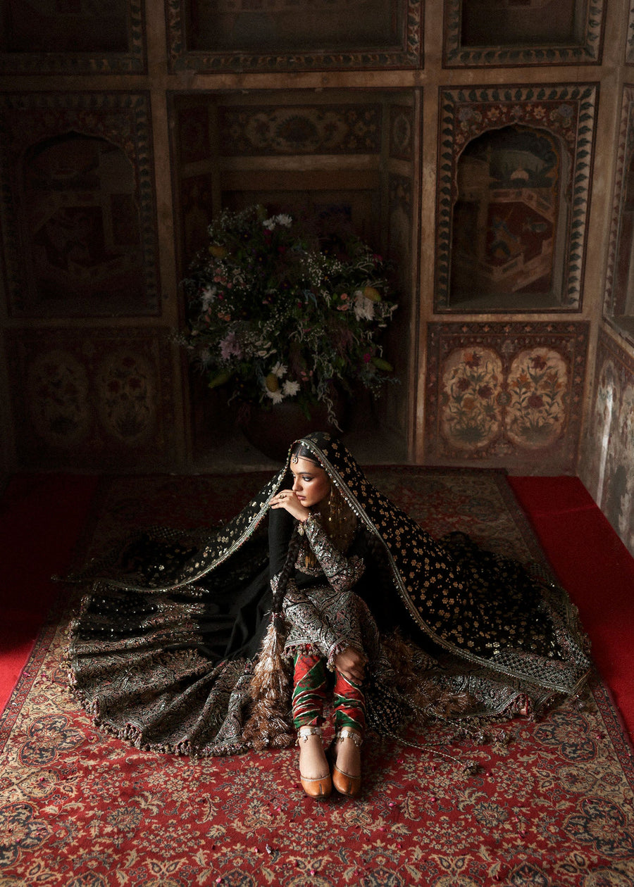 Hussain Rehar Massarat Embroidered Raw Silk Unstitched 3Pc Suit - Noor Jehan