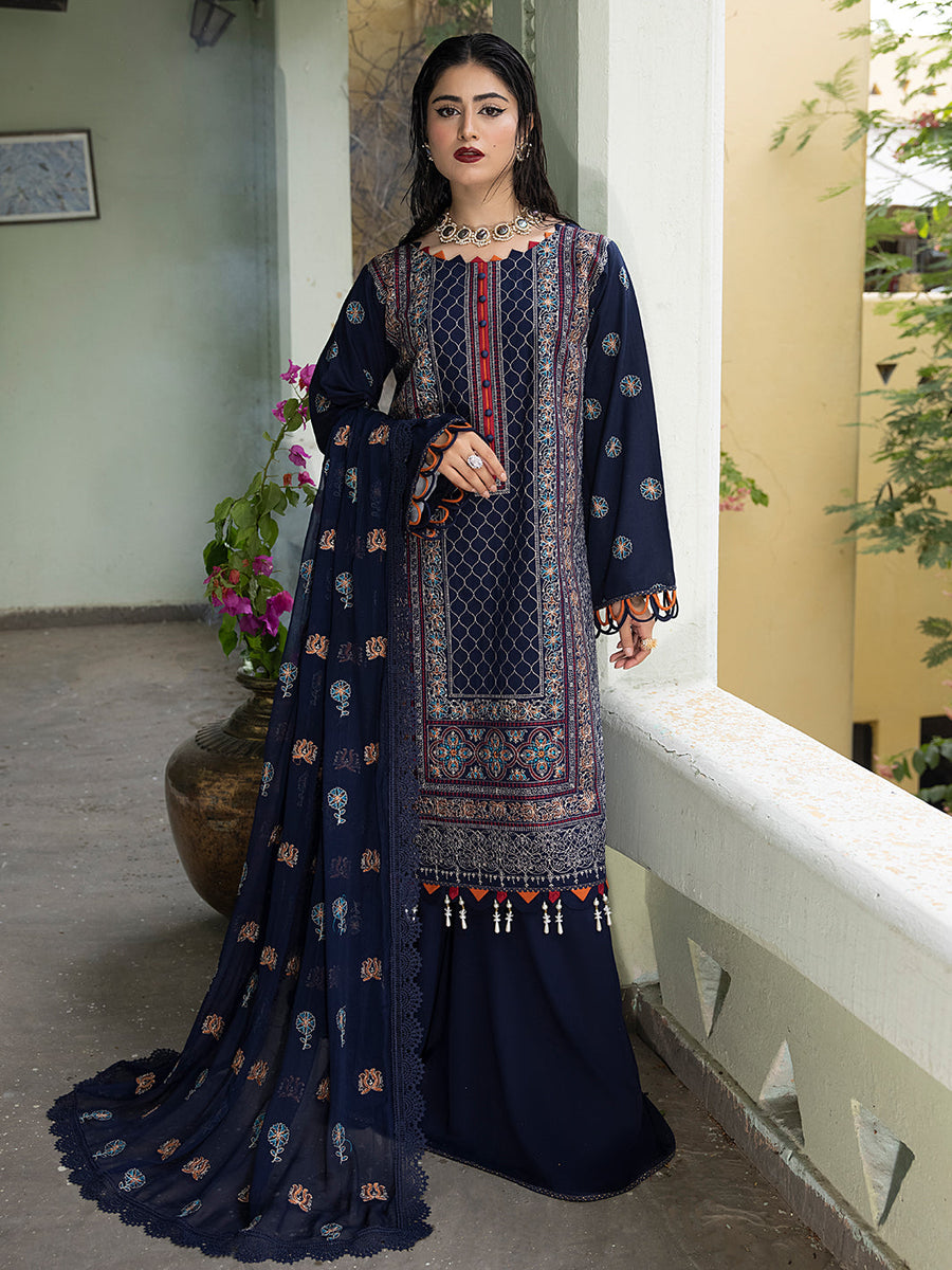 Afsaneh by Mahnur Embroidered Karandi Unstitched 3Pc Suit D-02 Noor