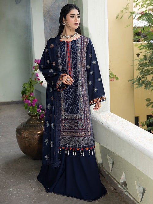Afsaneh by Mahnur Embroidered Karandi Unstitched 3Pc Suit D-02 Noor