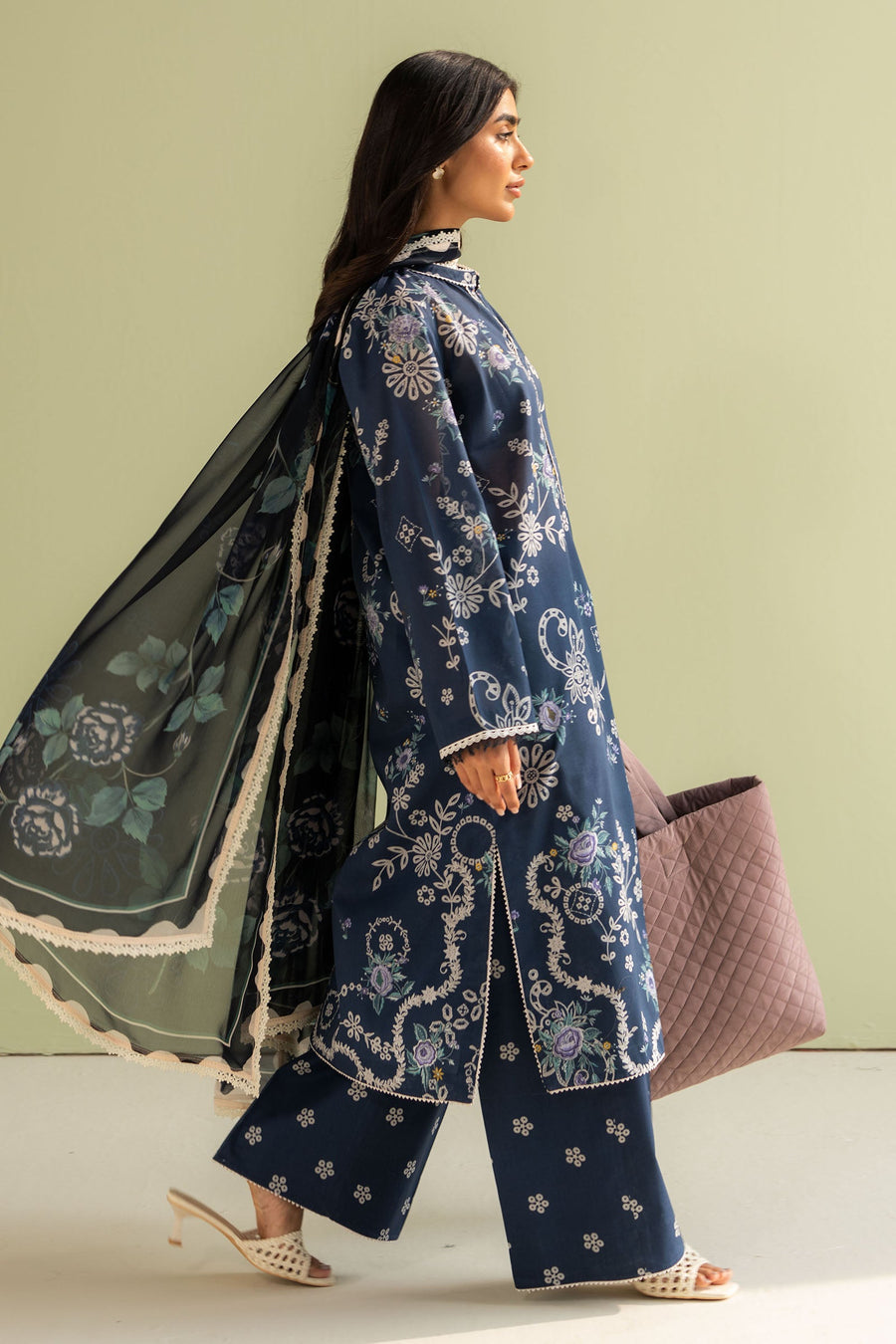 Coco by Zara Shahjahan Prints Unstitched Lawn 3Pc Suit D-08A NORA