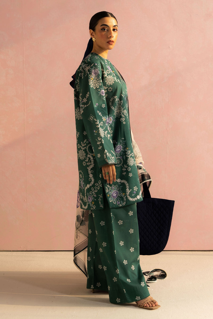 Coco by Zara Shahjahan Prints Unstitched Lawn 3Pc Suit D-08B NORA