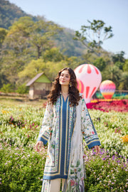 Farasha Summer Co Ords Printed Lawn Unstitched 3Pc Suit - Nordic Bloom