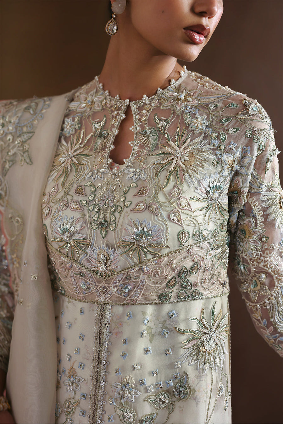 Soraya Lumene Embroidered Organza Unstitched 3Pc Suit - Novara