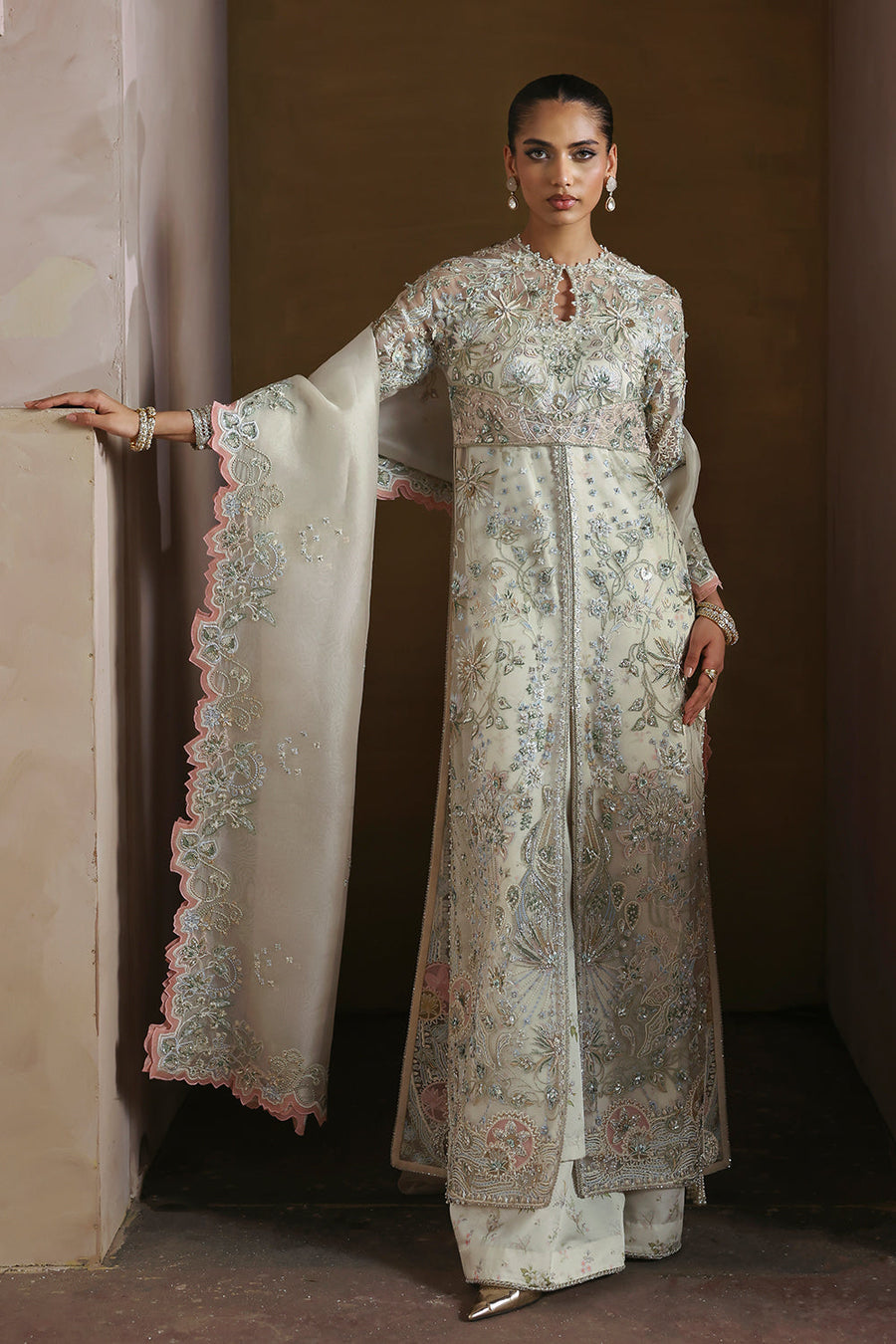 Soraya Lumene Embroidered Organza Unstitched 3Pc Suit - Novara