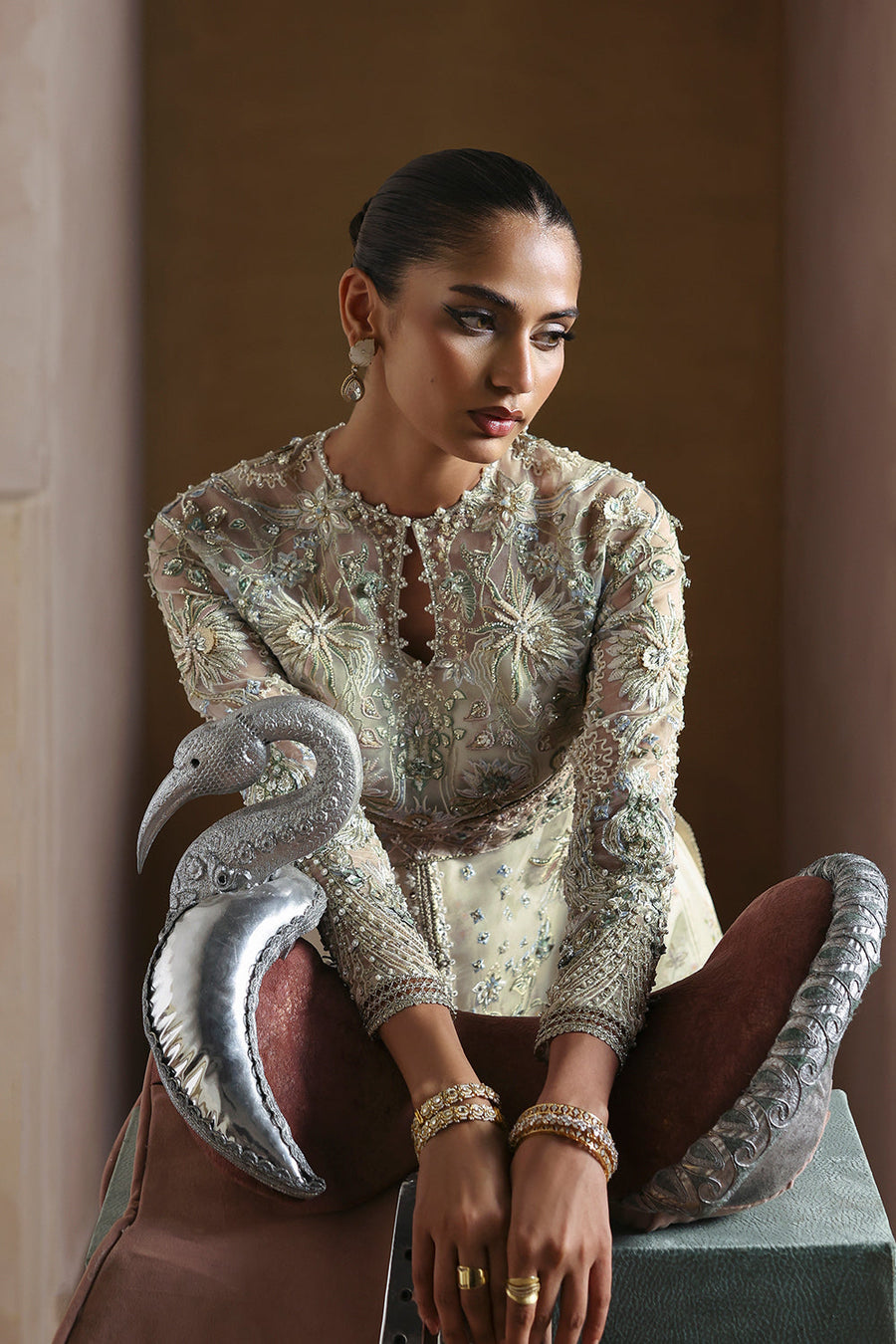 Soraya Lumene Embroidered Organza Unstitched 3Pc Suit - Novara