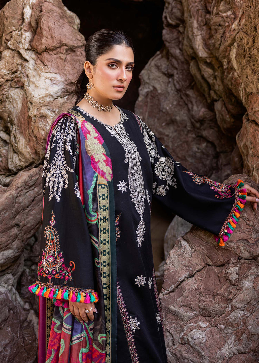 Siraa by Sadaf Fawad Khan Embroidered Lawn Unstitched 3Pc Suit - Nuha (A)