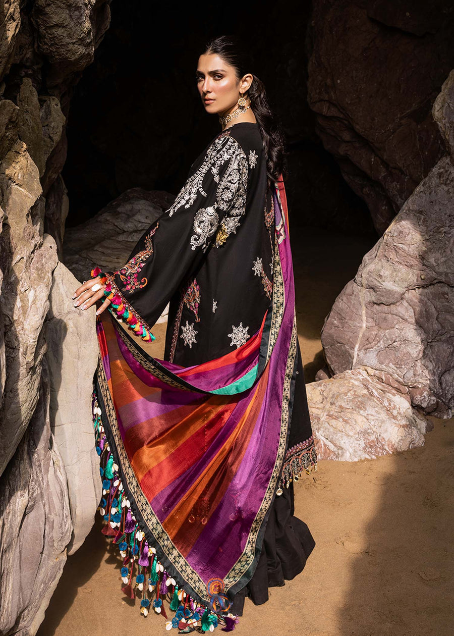 Siraa by Sadaf Fawad Khan Embroidered Lawn Unstitched 3Pc Suit - Nuha (A)