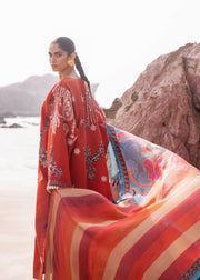Siraa by Sadaf Fawad Khan Embroidered Lawn Unstitched 3Pc Suit - Nuha (B)
