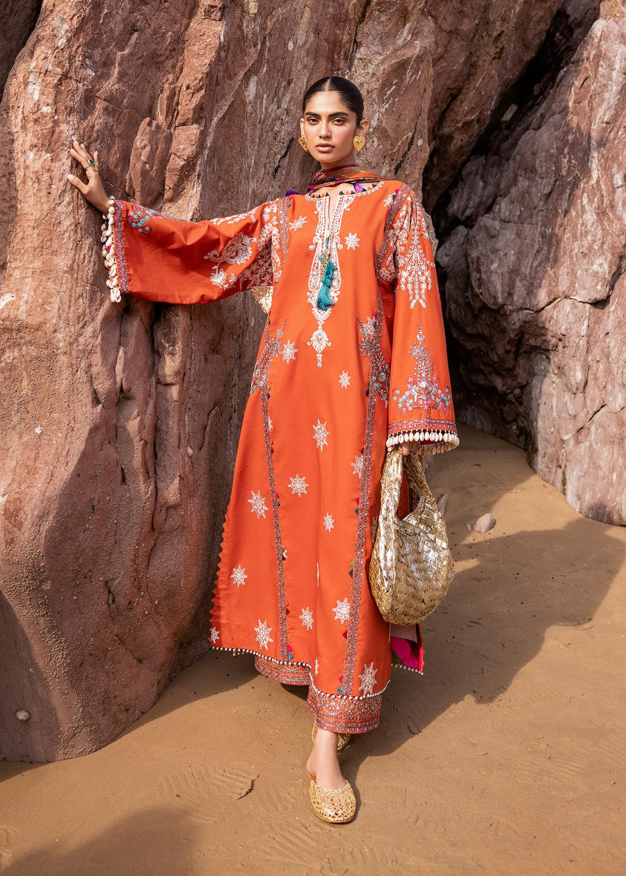 Siraa by Sadaf Fawad Khan Embroidered Lawn Unstitched 3Pc Suit - Nuha (B)