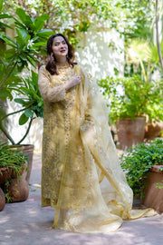 Noor by Azzal Embroidered Organza Unstitched 3Pc Suit D-05 Nureh