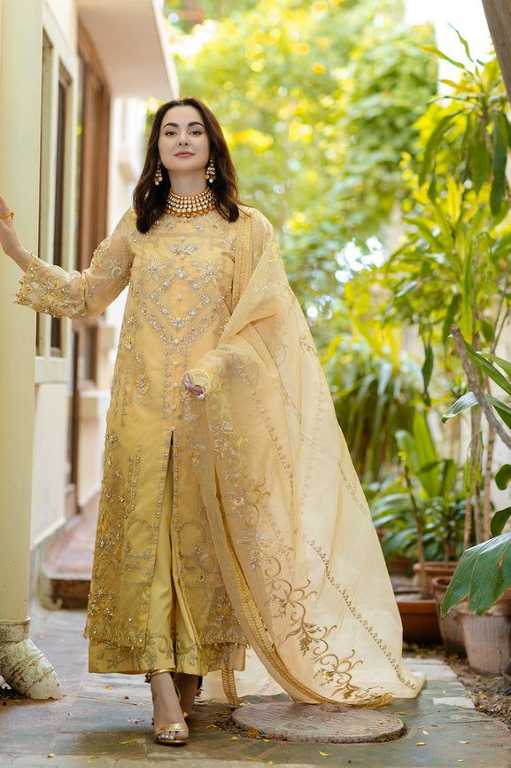 Noor by Azzal Embroidered Organza Unstitched 3Pc Suit D-05 Nureh