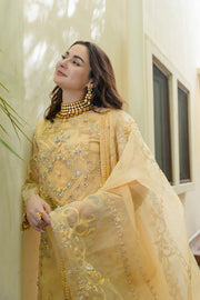 Noor by Azzal Embroidered Organza Unstitched 3Pc Suit D-05 Nureh