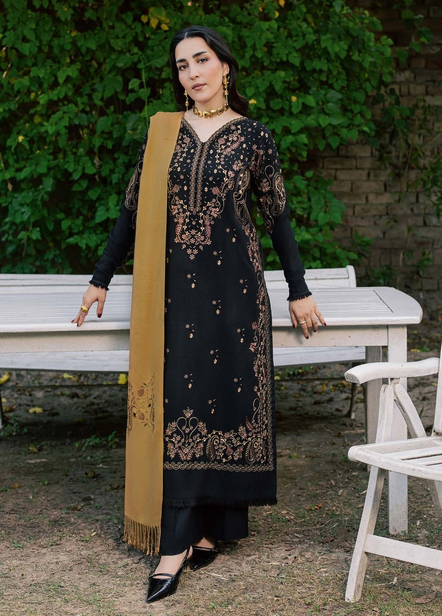 NUREH Exclusive Embroidered Leather Peach Unstitched 3Pc Suit NE-295