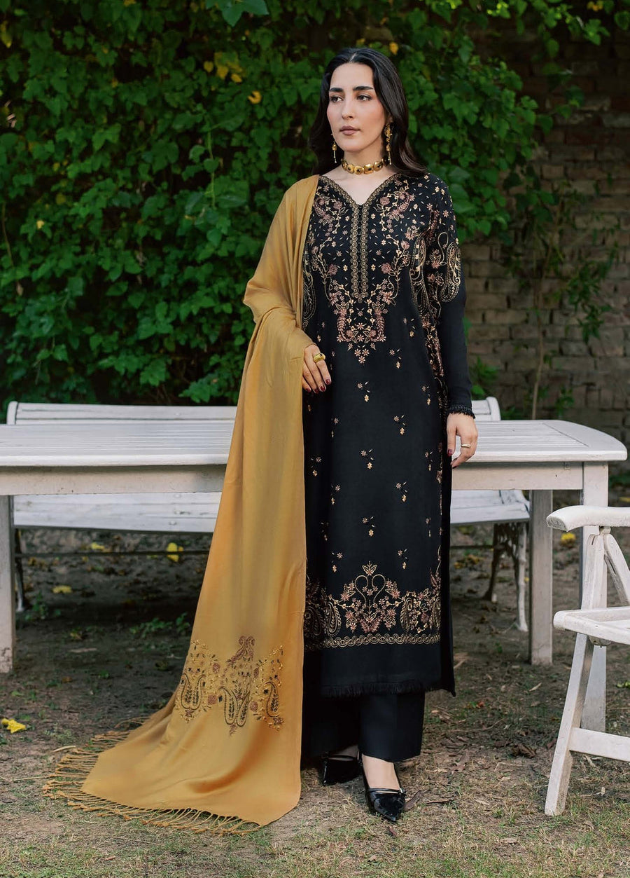 NUREH Exclusive Embroidered Leather Peach Unstitched 3Pc Suit NE-295