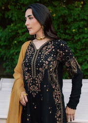 NUREH Exclusive Embroidered Leather Peach Unstitched 3Pc Suit NE-295