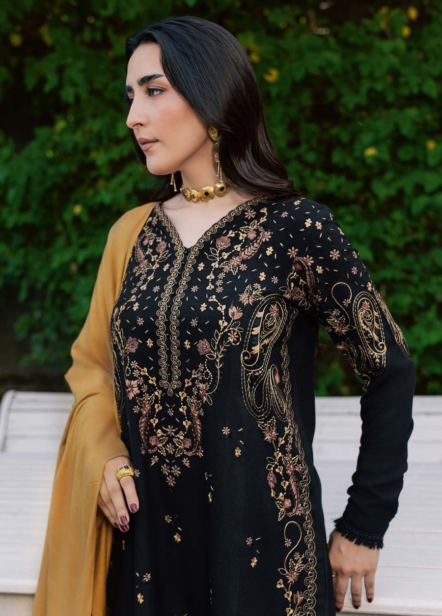 NUREH Exclusive Embroidered Leather Peach Unstitched 3Pc Suit NE-295