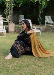 NUREH Exclusive Embroidered Leather Peach Unstitched 3Pc Suit NE-295