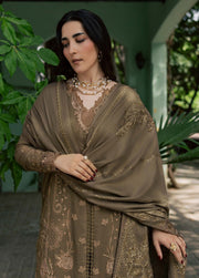 NUREH Exclusive Embroidered Leather Peach Unstitched 3Pc Suit NE-297