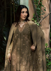 NUREH Exclusive Embroidered Leather Peach Unstitched 3Pc Suit NE-297