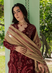 NUREH Exclusive Embroidered Leather Peach Unstitched 3Pc Suit NE-298