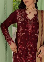 NUREH Exclusive Embroidered Leather Peach Unstitched 3Pc Suit NE-298