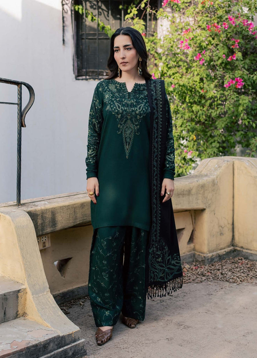 NUREH Exclusive Embroidered Leather Peach Unstitched 3Pc Suit NE-299