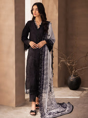 NUREH Koyal Monochrome Unstitched Chikankari Lawn 3Pc Suit B-02