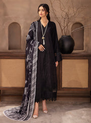 NUREH Koyal Monochrome Unstitched Chikankari Lawn 3Pc Suit B-04
