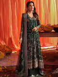 Ayeza Khan wearing a traditional green and black embroidered outfit by Nureh brand 