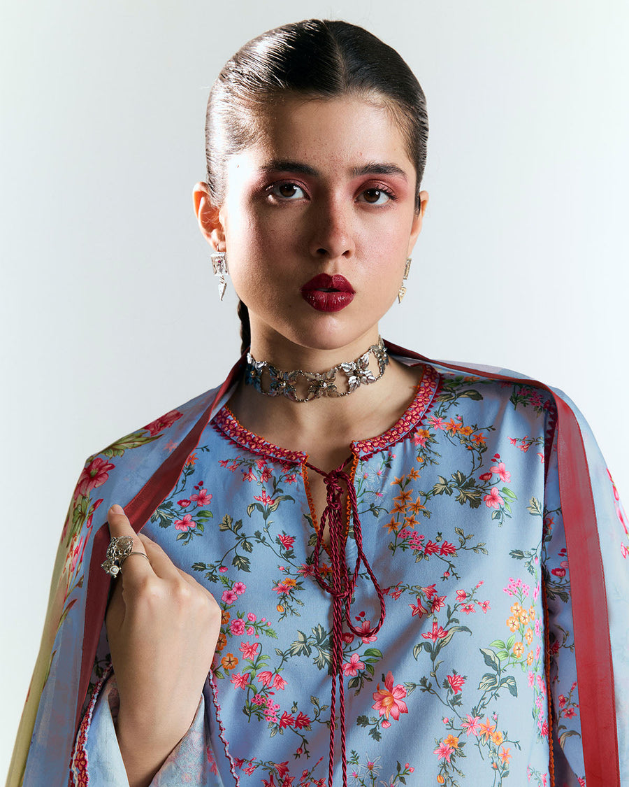 Jugnu by Hussain Rehar Unstitched Embroidered Lawn 3Pc Suit - Nyami
