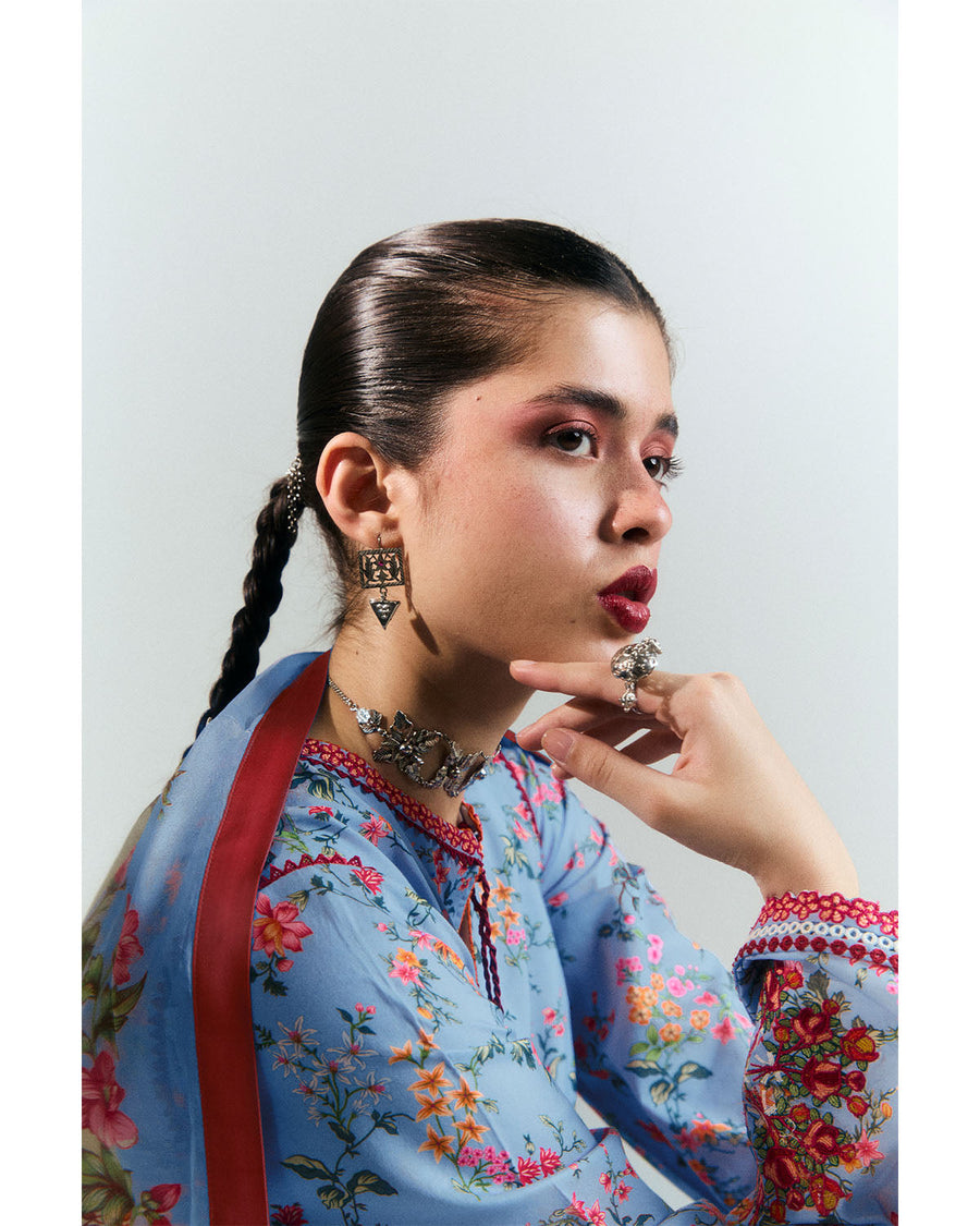 Jugnu by Hussain Rehar Unstitched Embroidered Lawn 3Pc Suit - Nyami