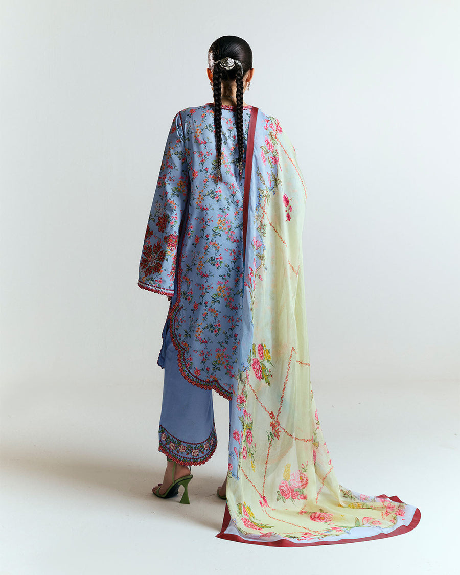 Jugnu by Hussain Rehar Unstitched Embroidered Lawn 3Pc Suit - Nyami