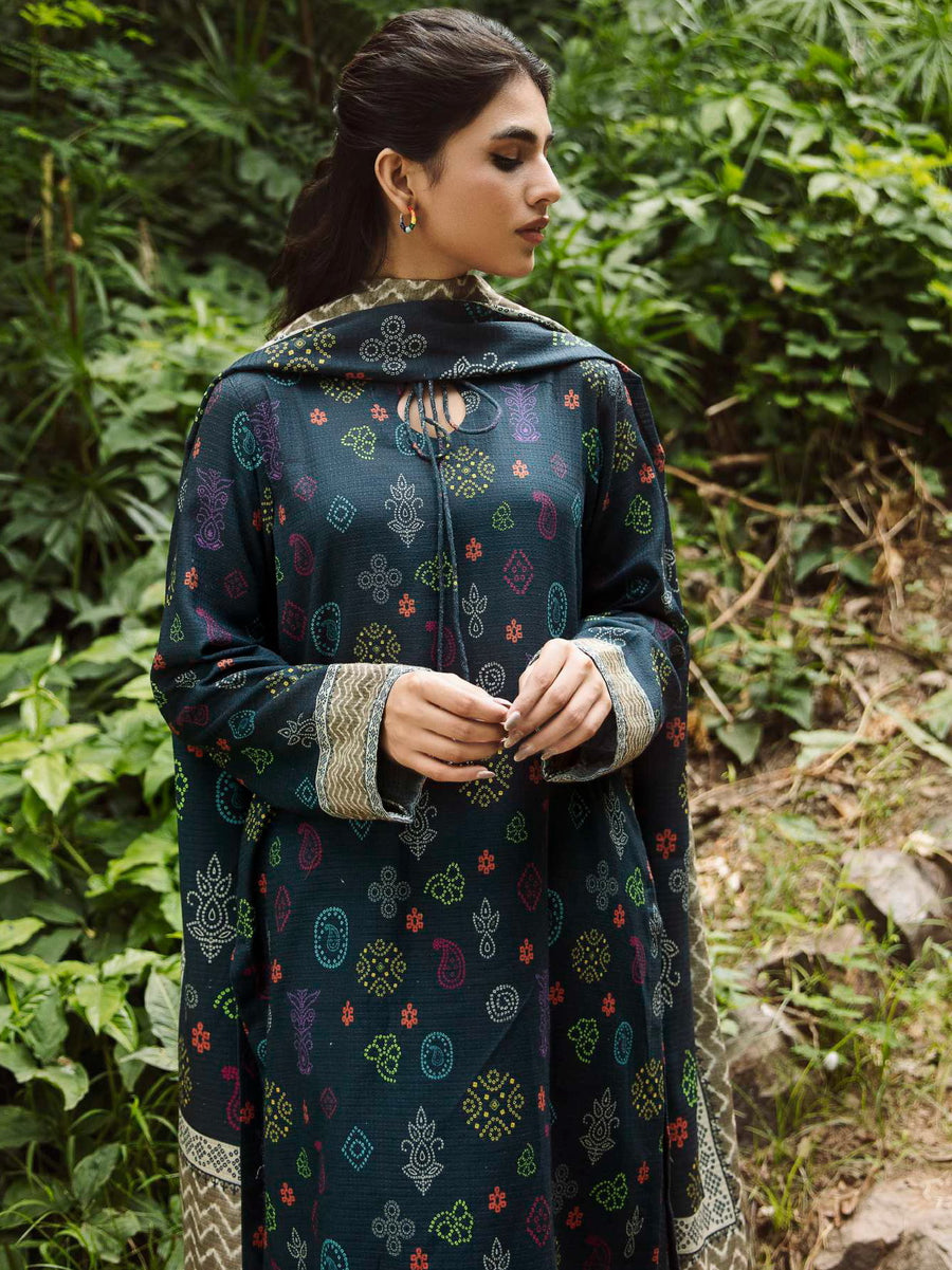 Rang by Motifz Digital Printed Khaddar Unstitched 3Pc Suit 4345-OBSIDIAN